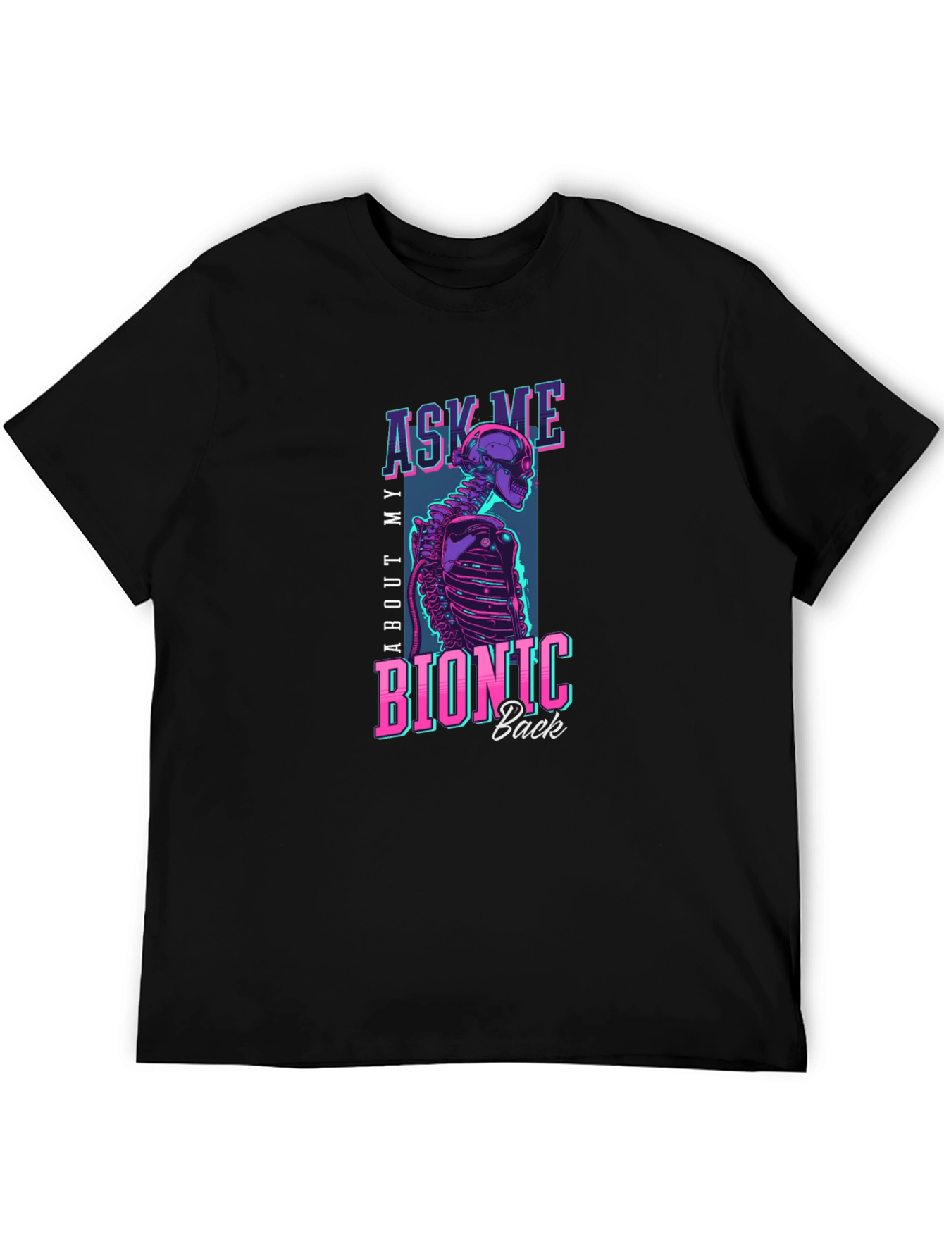Bionic Back T-Shirt - Cyberpunk Skeleton Tee