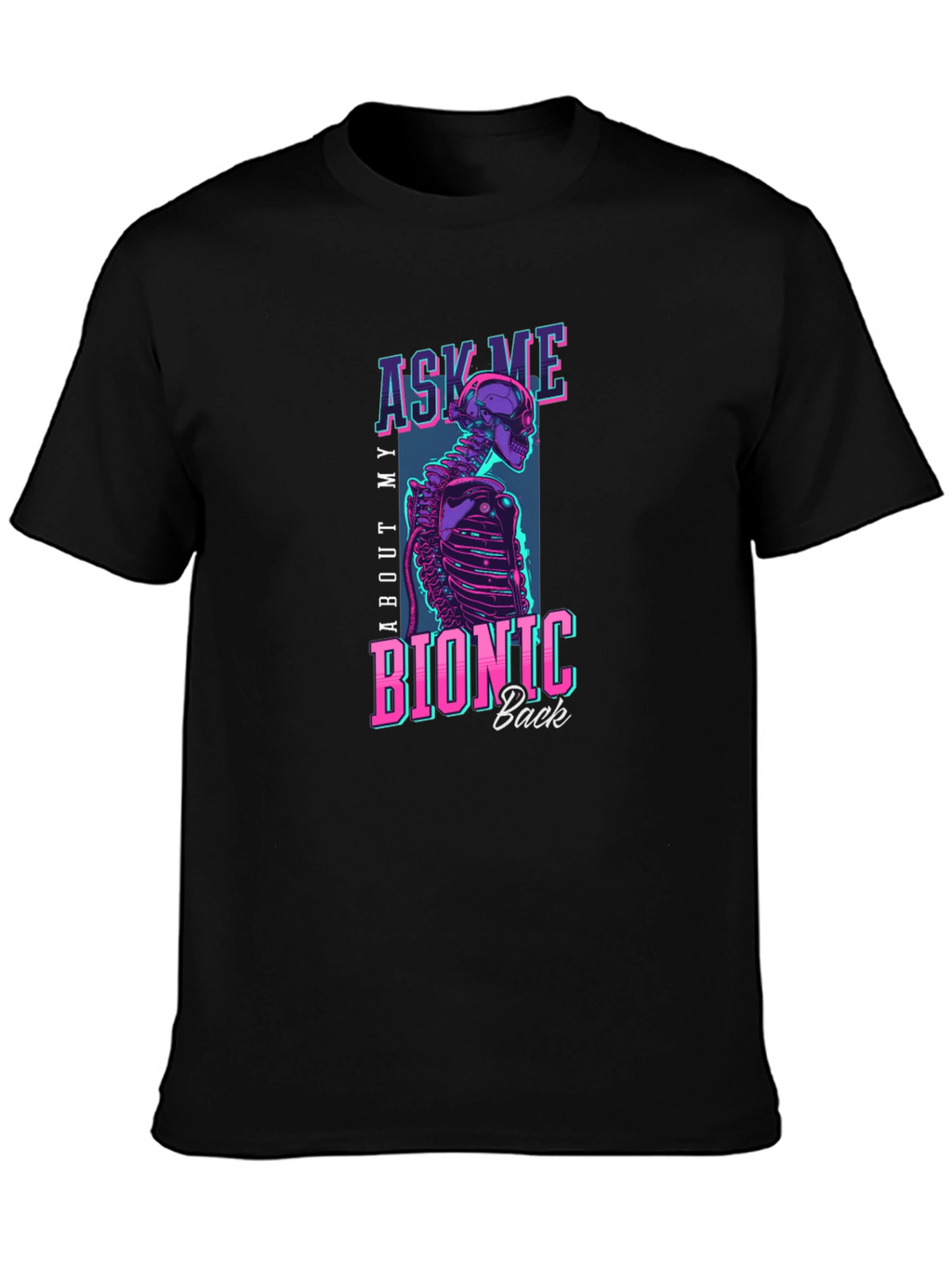 Bionic Back T-Shirt - Cyberpunk Skeleton Tee