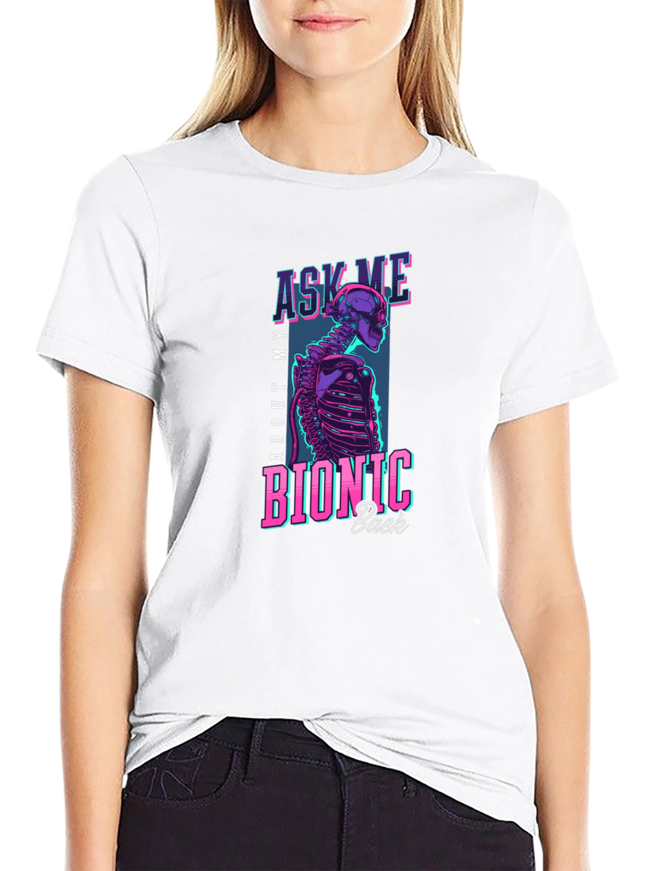Bionic Back T-Shirt - Cyberpunk Skeleton Tee