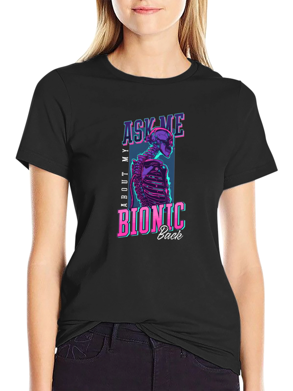 Bionic Back T-Shirt - Cyberpunk Skeleton Tee