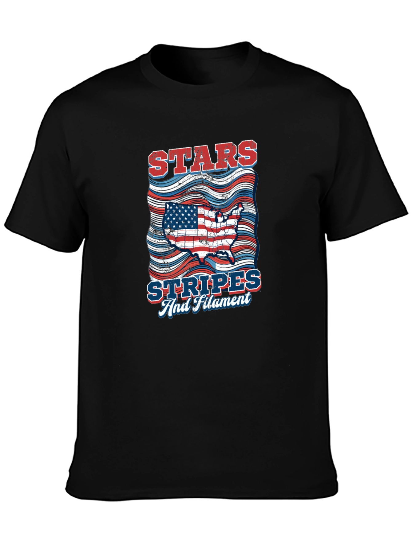 Stars Stripes & Filament Patriotic T-Shirt