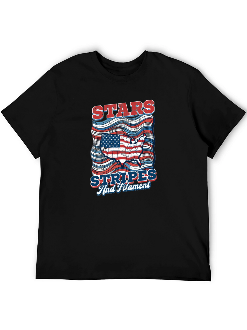 Stars Stripes & Filament Patriotic T-Shirt