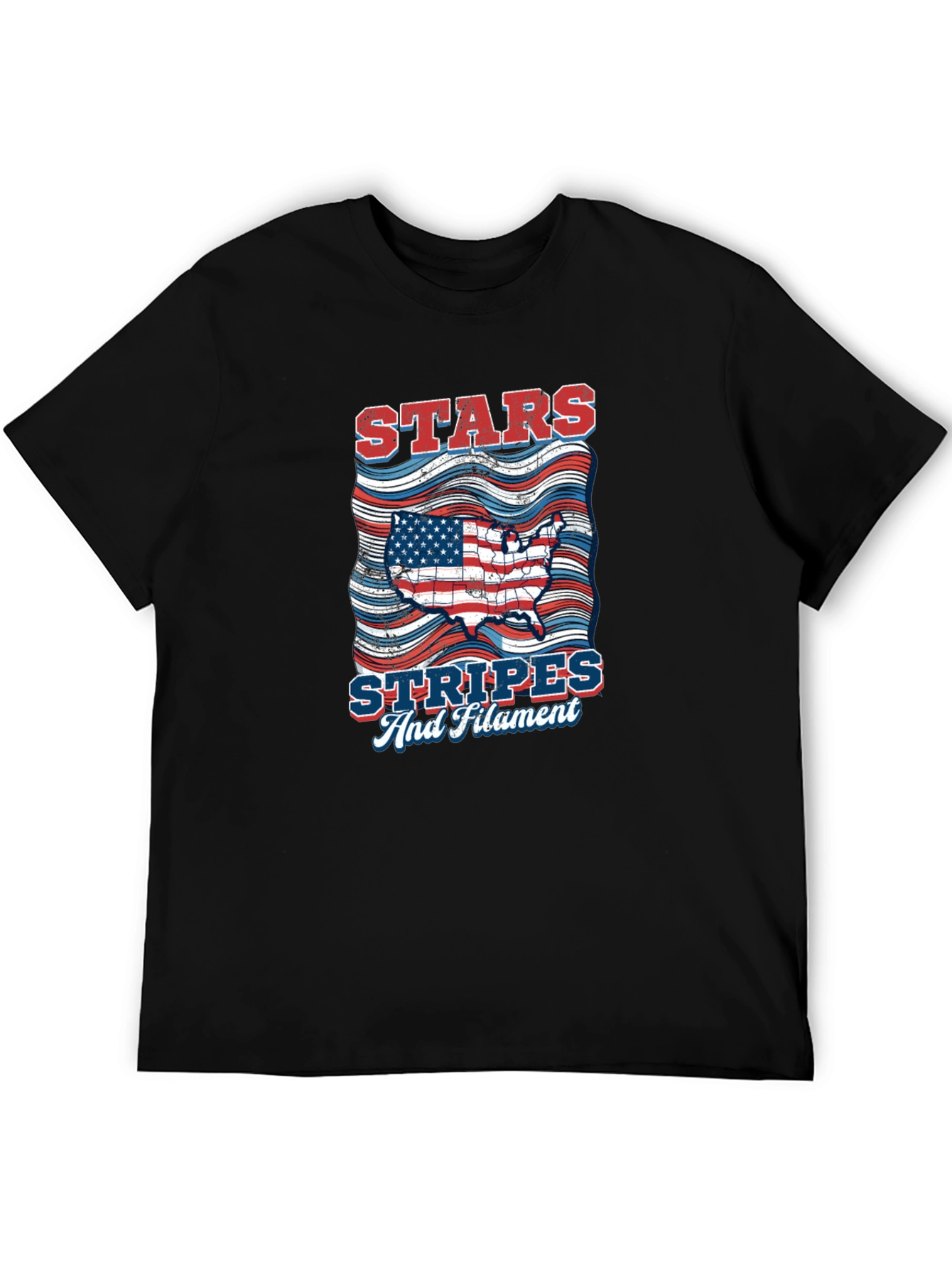 Stars Stripes & Filament Patriotic T-Shirt