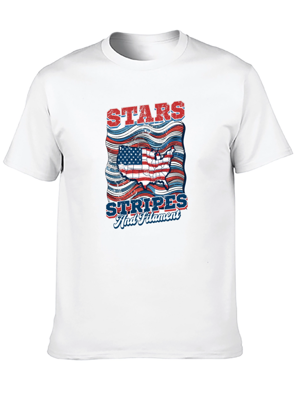 Stars Stripes & Filament Patriotic T-Shirt