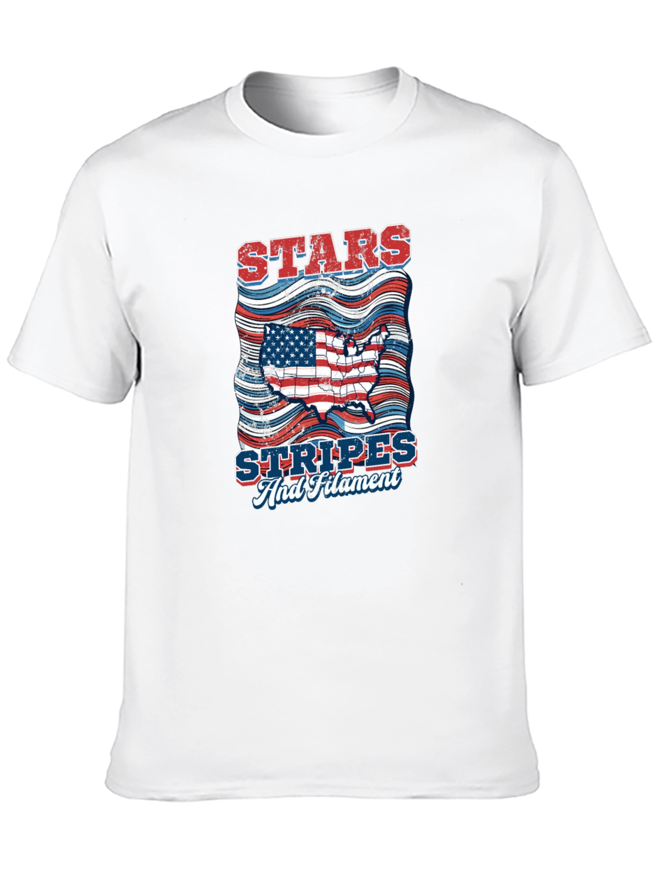 Stars Stripes & Filament Patriotic T-Shirt