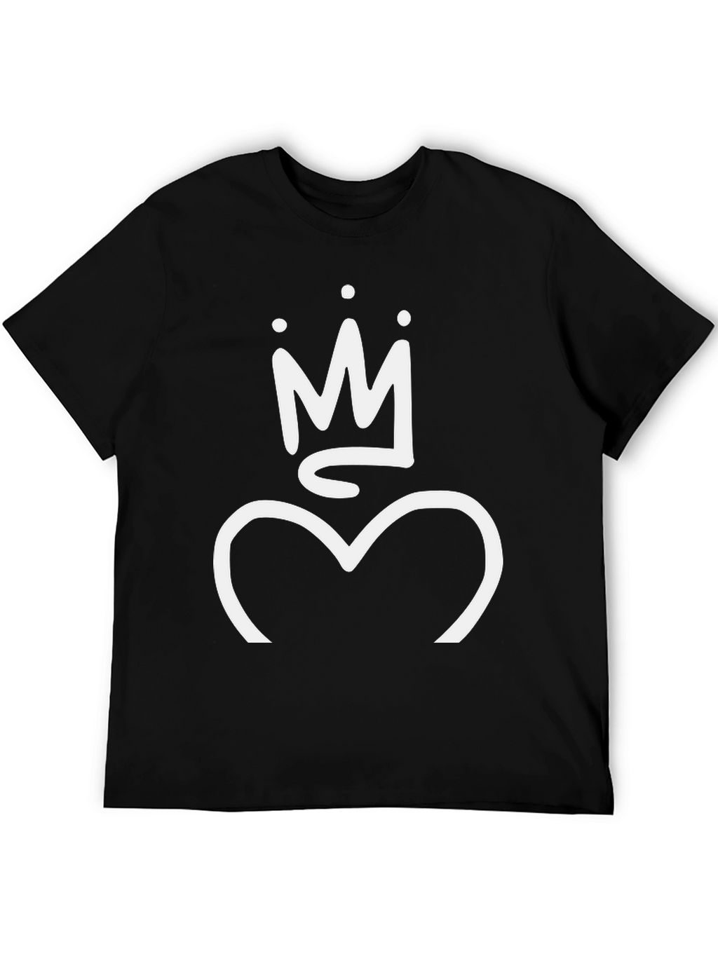 Crown Heart Graphic T-Shirt - Casual Cotton Tee