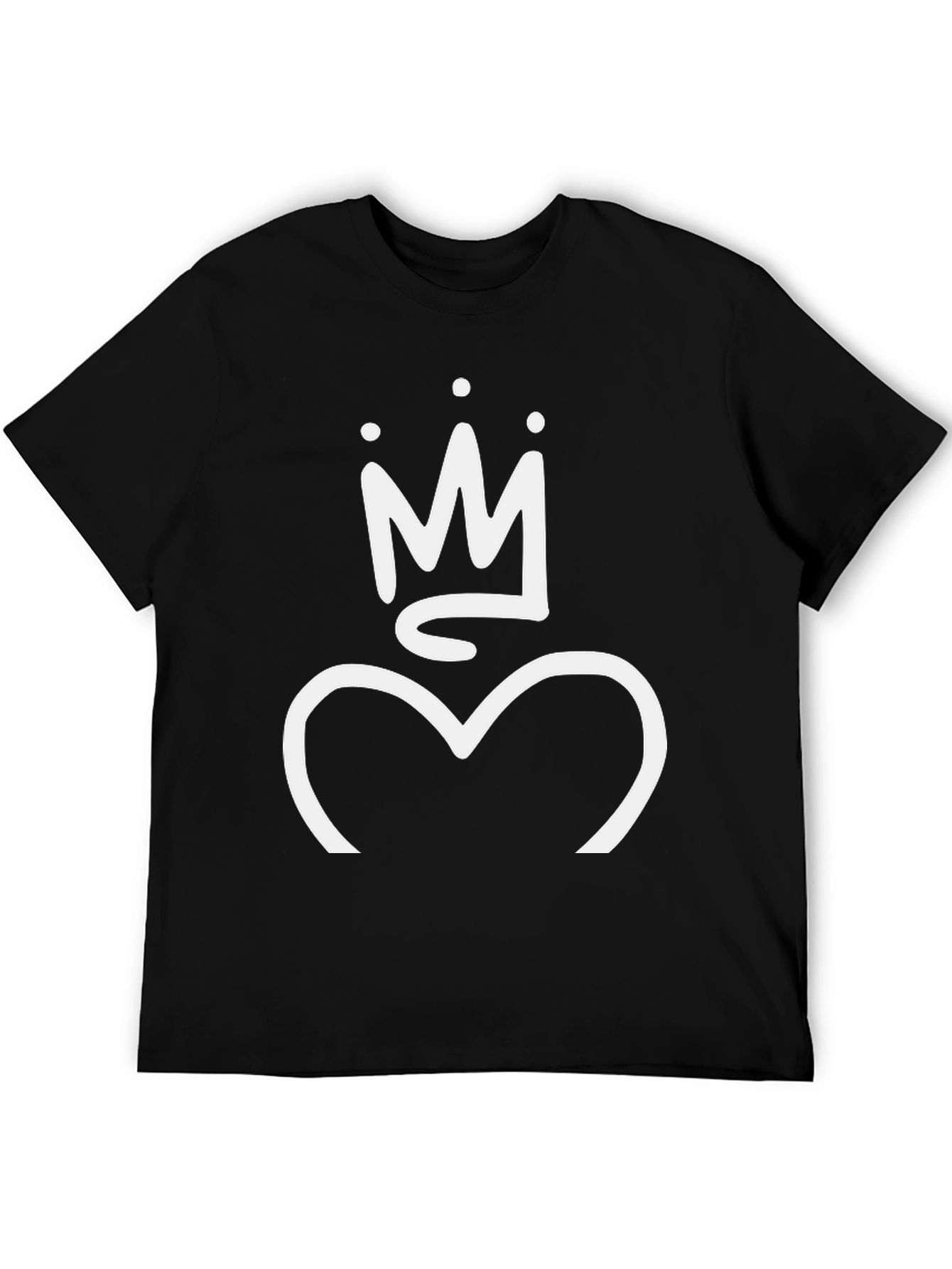Crown Heart Graphic T-Shirt - Casual Cotton Tee