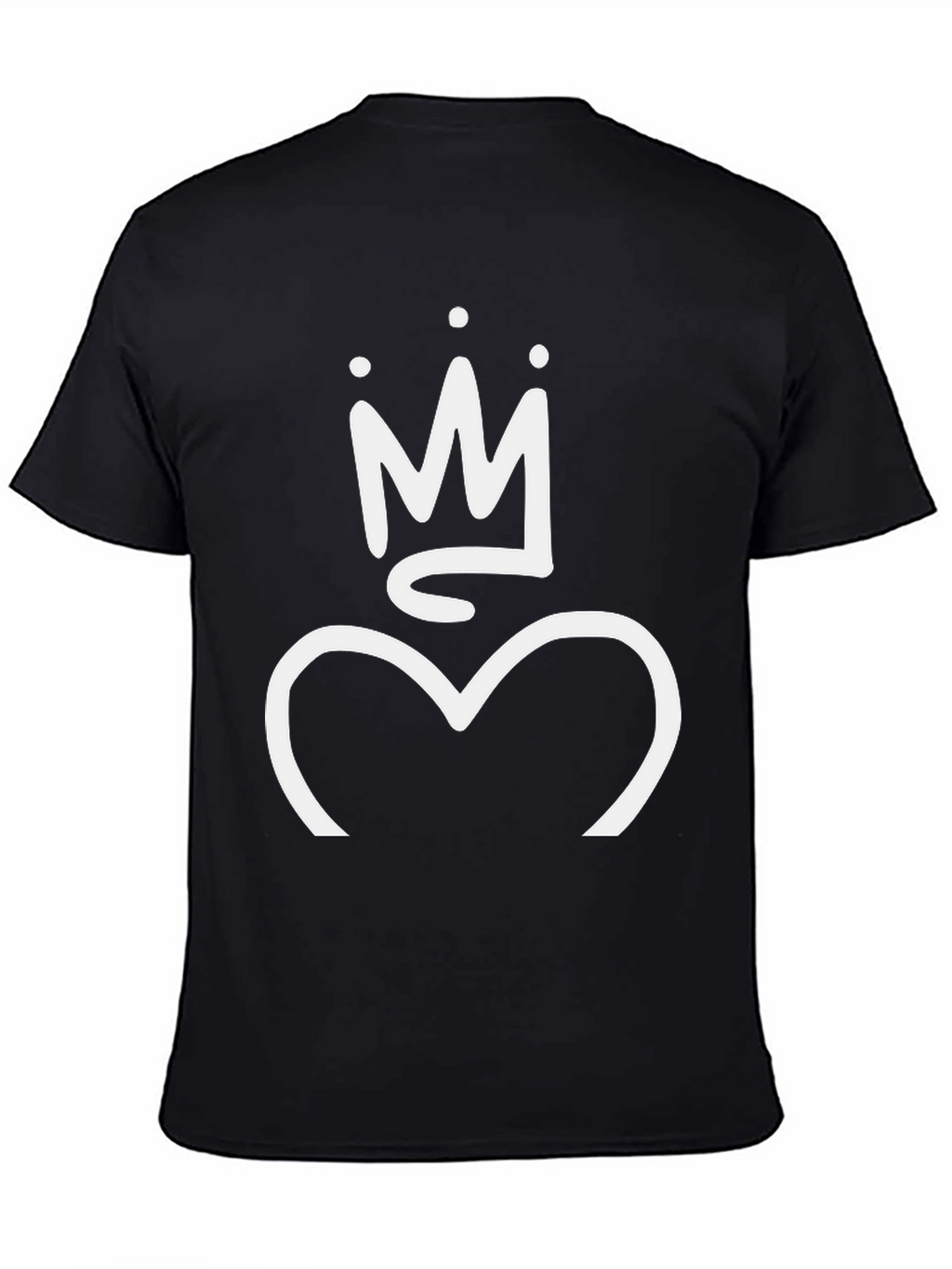 Crown Heart Graphic T-Shirt - Casual Cotton Tee