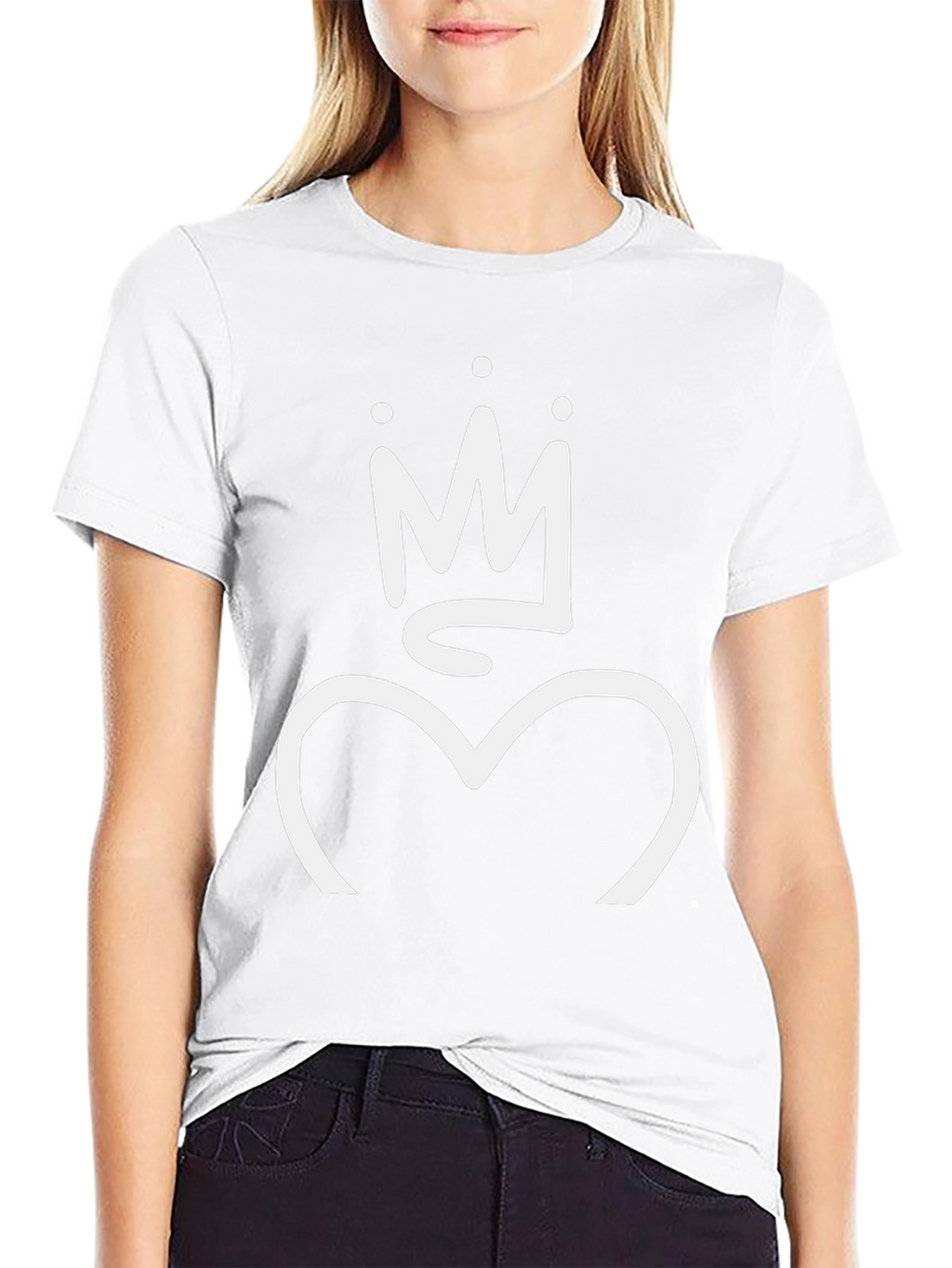 Crown Heart Graphic T-Shirt - Casual Cotton Tee