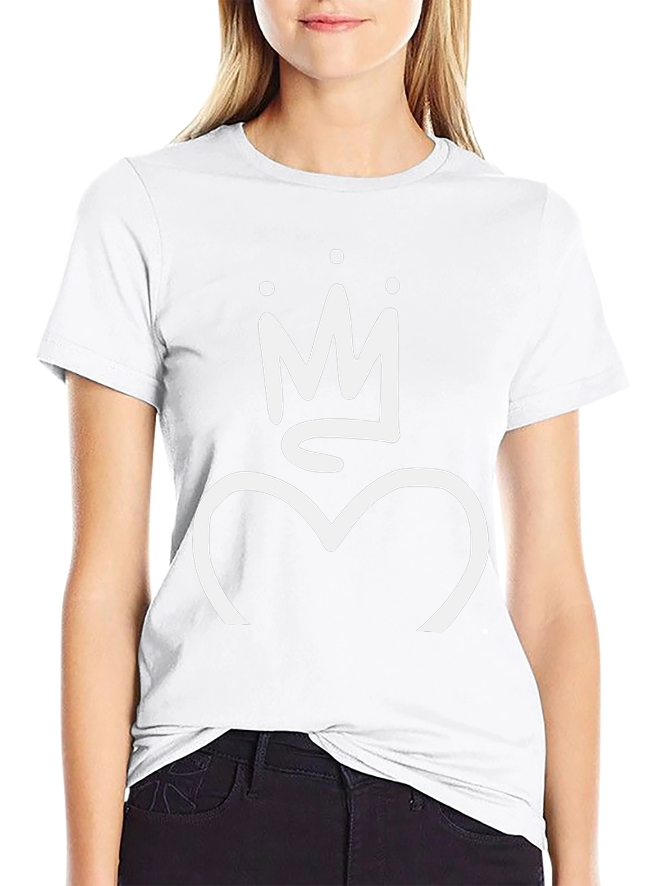 Crown Heart Graphic T-Shirt - Casual Cotton Tee