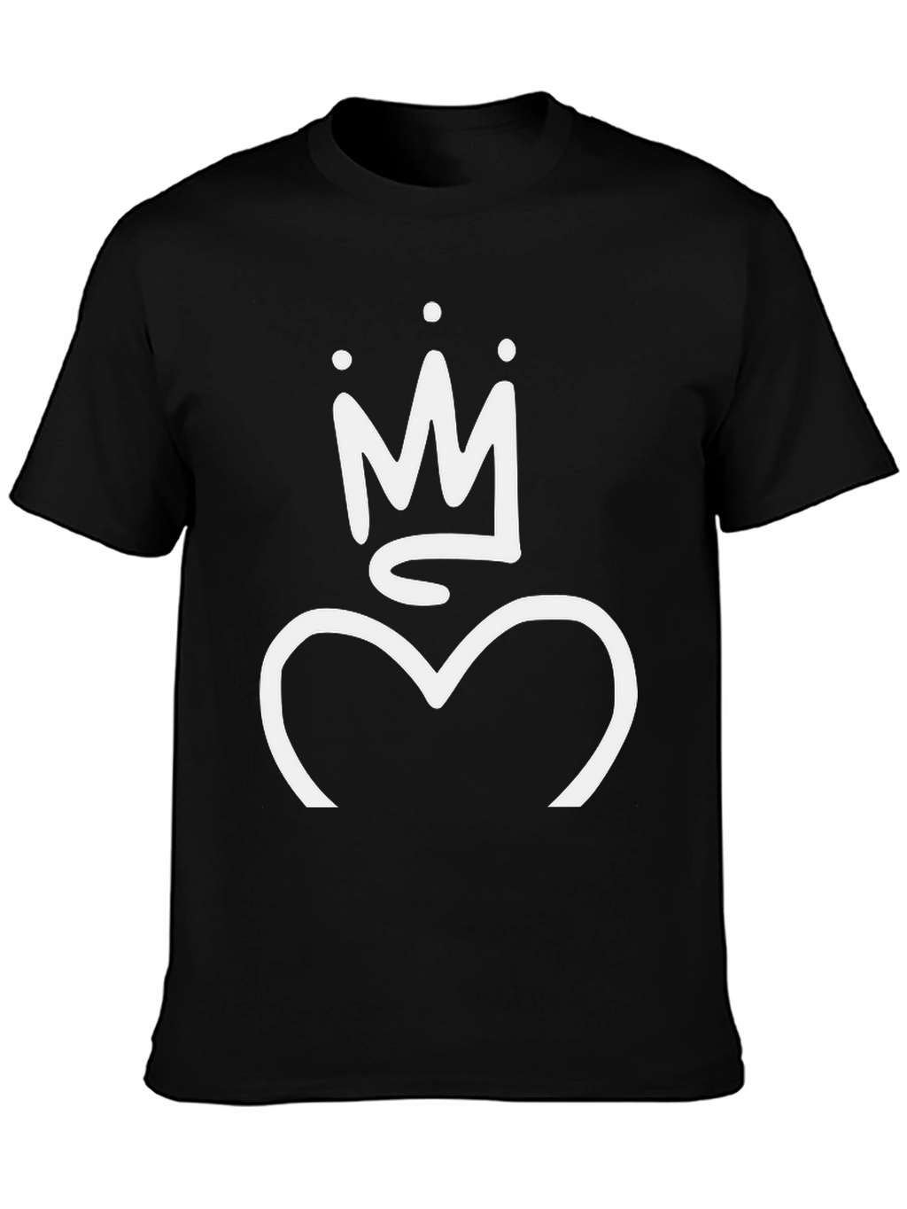 Crown Heart Graphic T-Shirt - Casual Cotton Tee