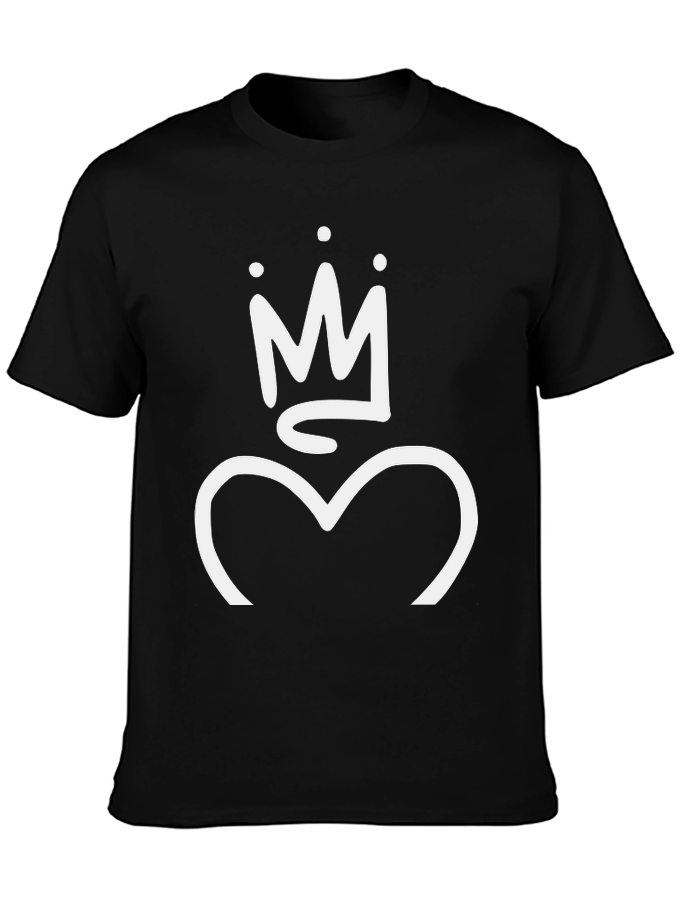 Crown Heart Graphic T-Shirt - Casual Cotton Tee