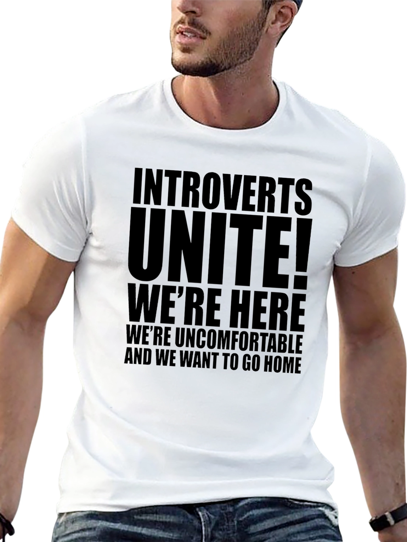 Introverts Unite Black Graphic T-Shirt