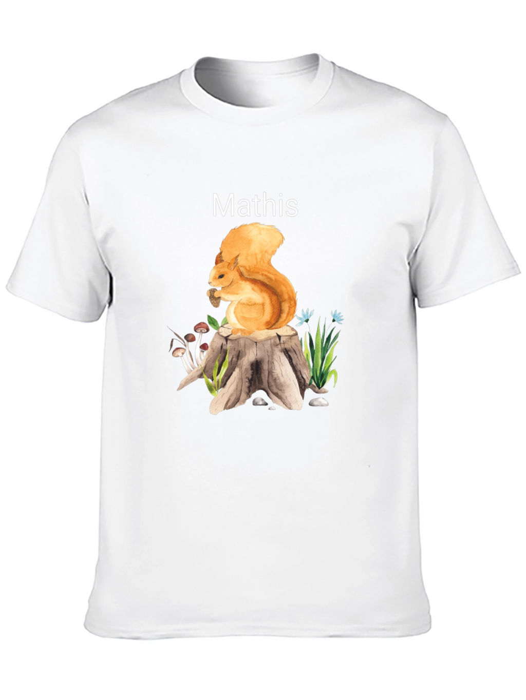 Squirrel on Stump T-Shirt - Personalized Name Option