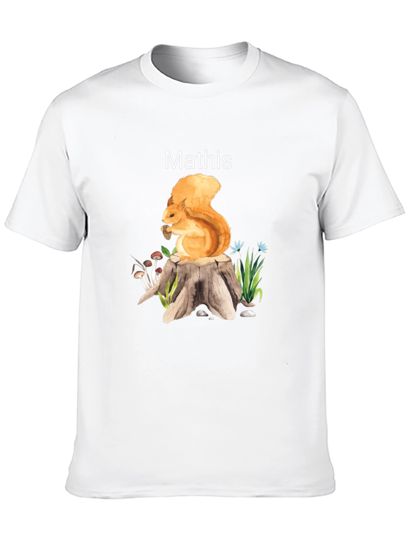 Squirrel on Stump T-Shirt - Personalized Name Option