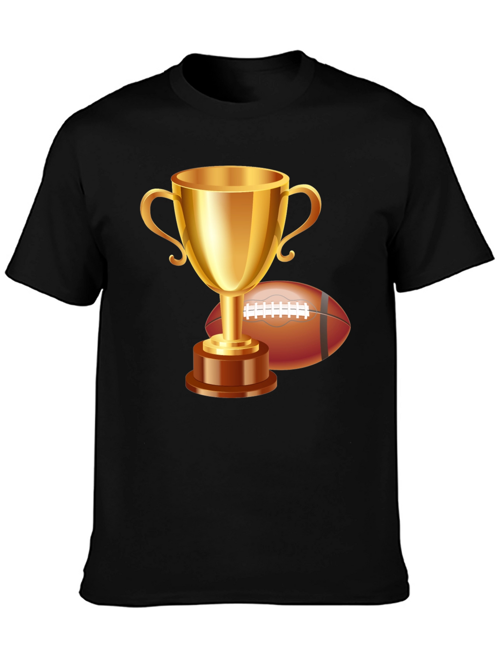 Trophy & Football Graphic T-Shirt - Black