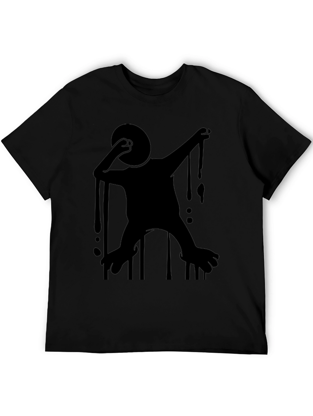 Silhouette Dabbing Creature Black T-Shirt