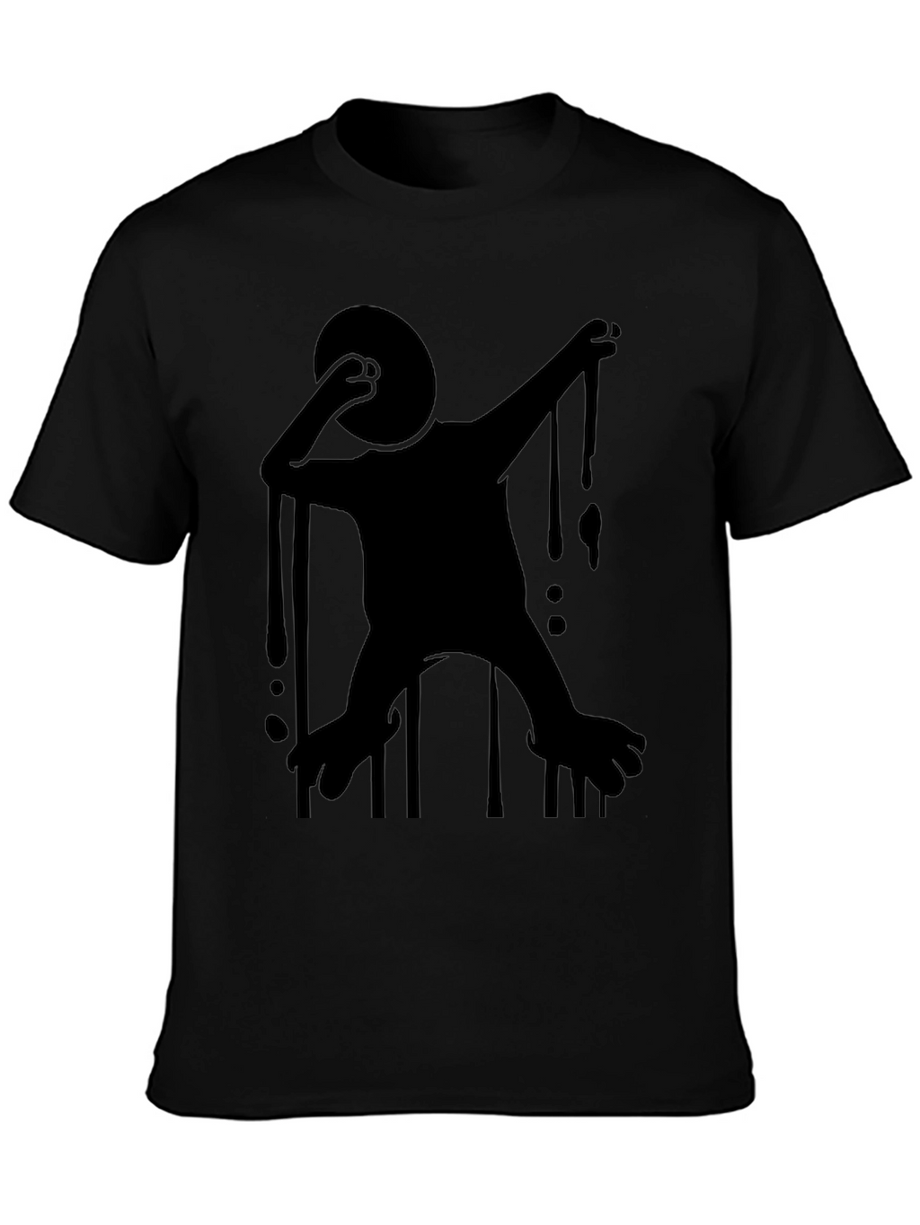 Silhouette Dabbing Creature Black T-Shirt