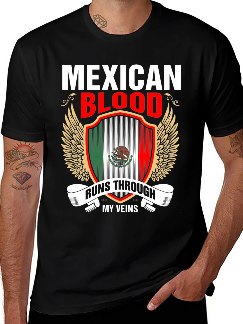 Mexican Blood Runs Through My Veins T-Shirt