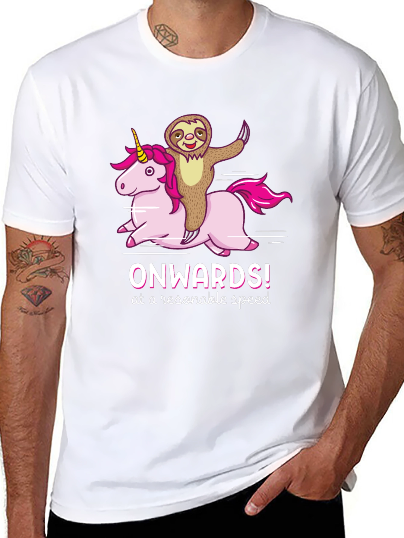 Sloth Riding Unicorn T-Shirt - Onwards!
