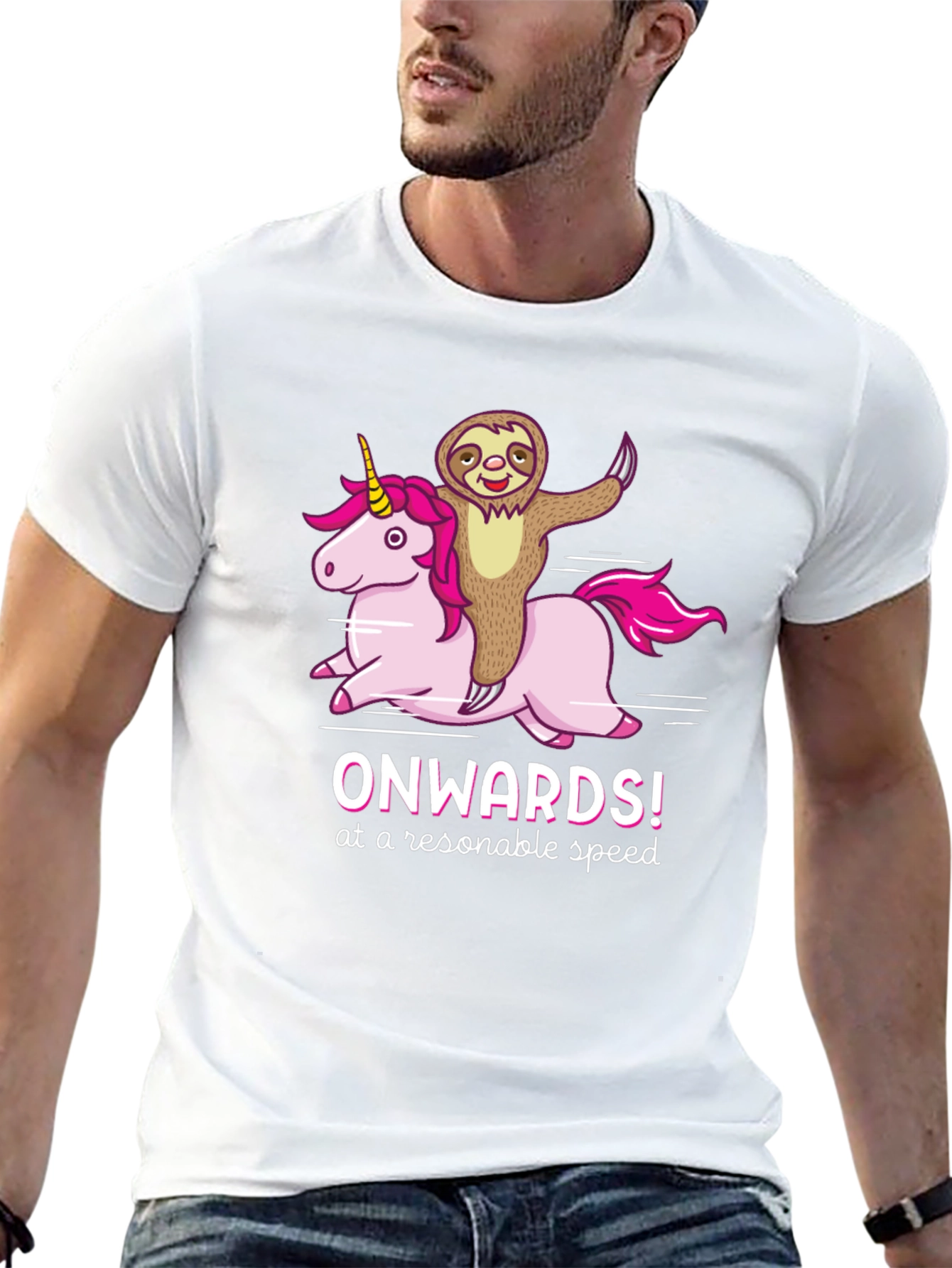 Sloth Riding Unicorn T-Shirt - Onwards!