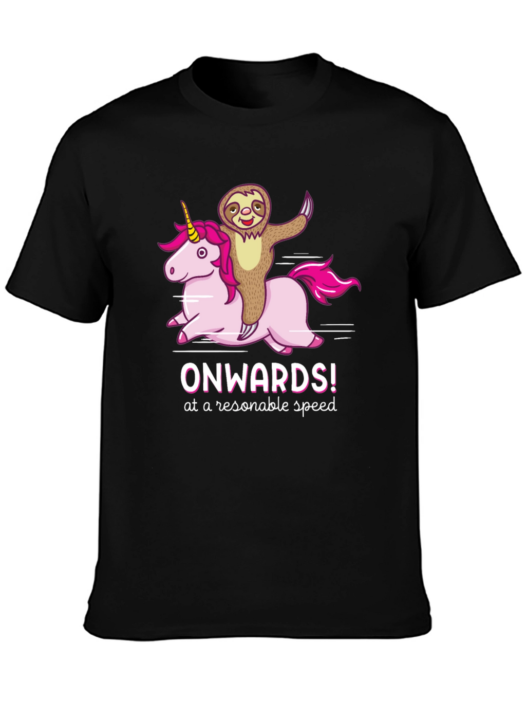 Sloth Riding Unicorn T-Shirt - Onwards!
