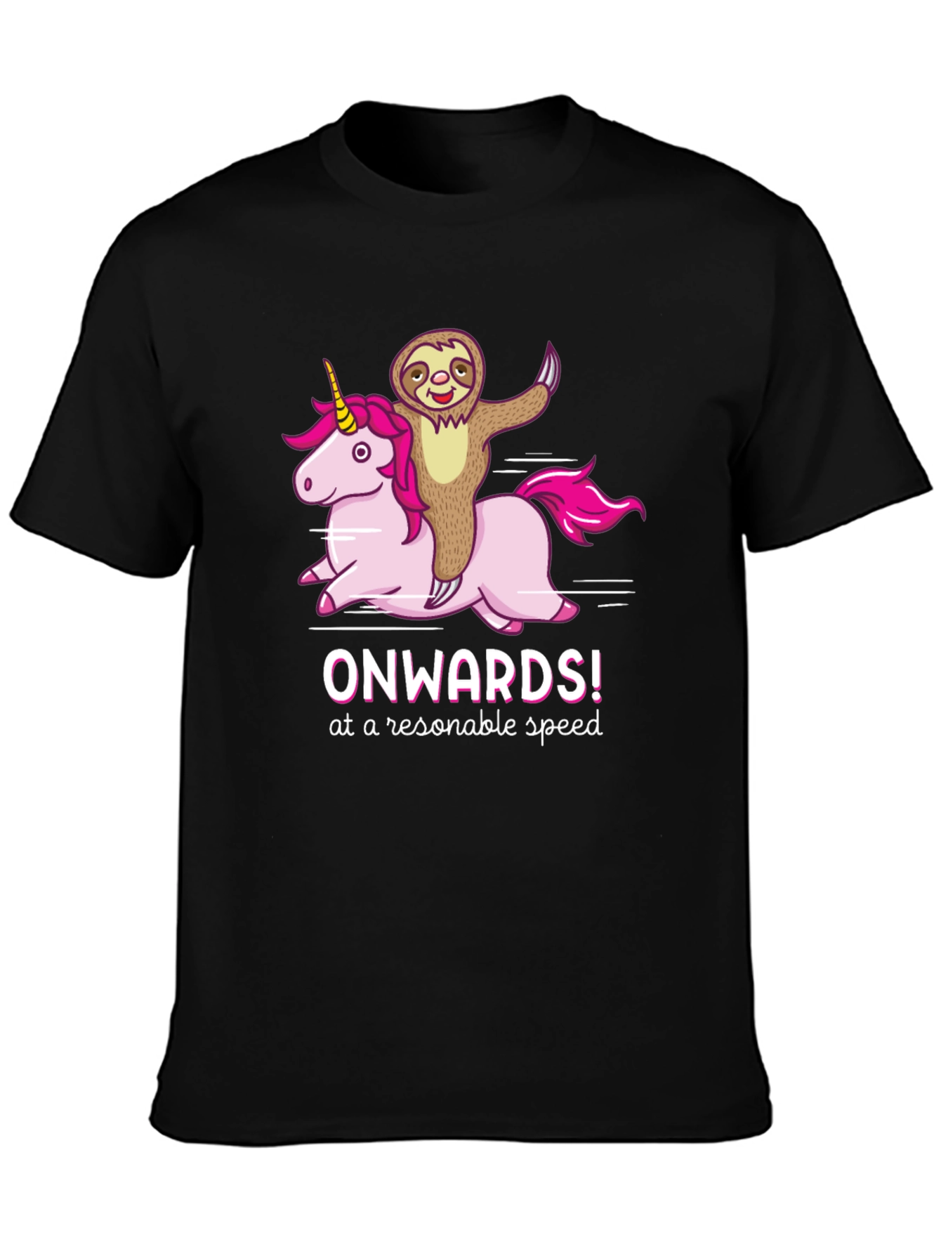 Sloth Riding Unicorn T-Shirt - Onwards!
