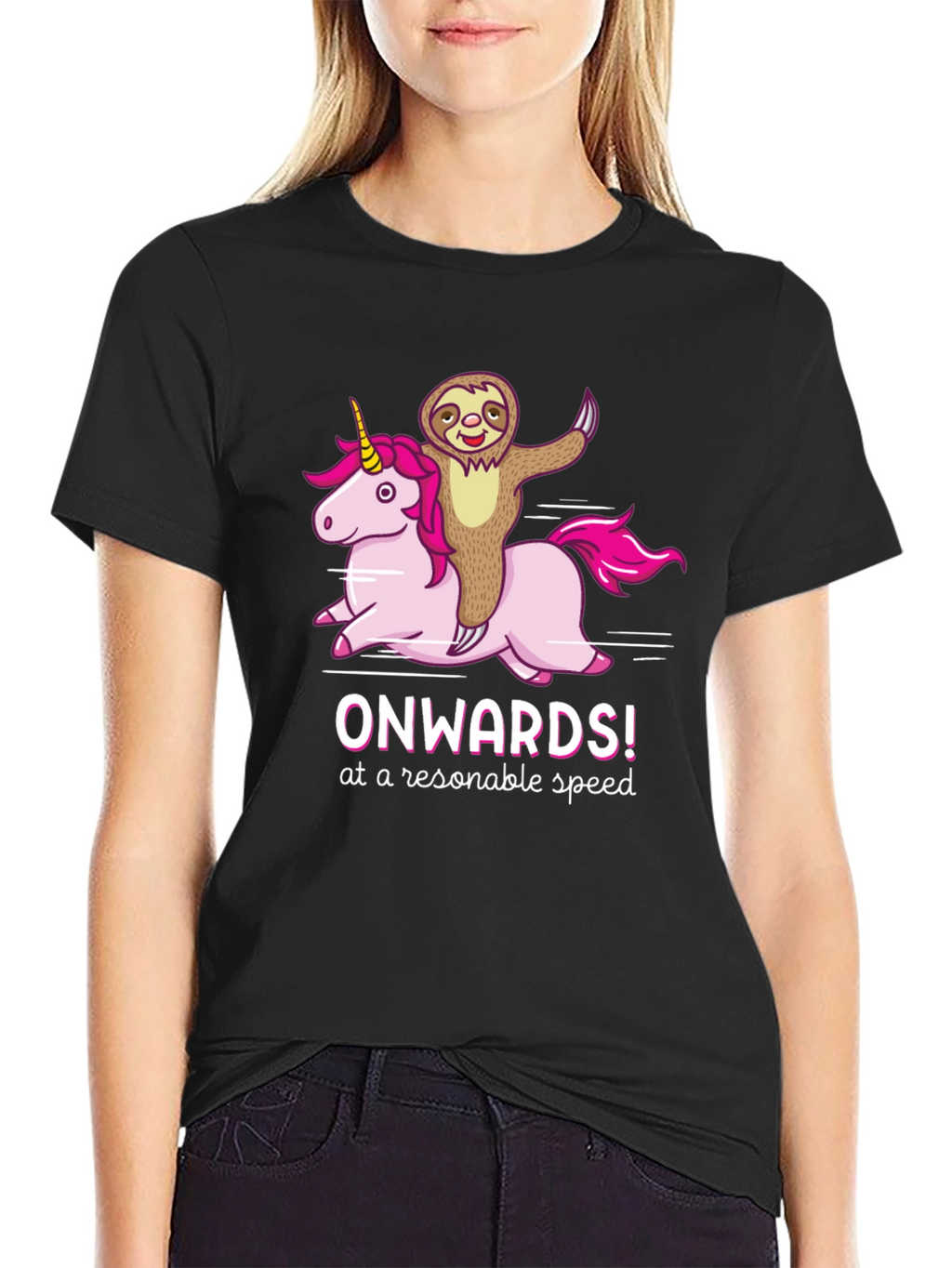 Sloth Riding Unicorn T-Shirt - Onwards!