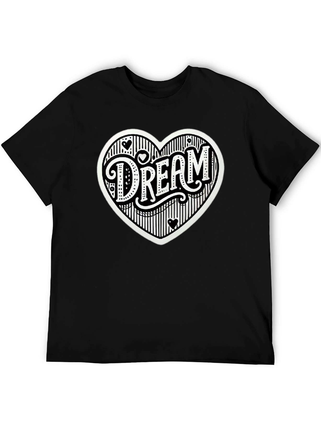 Dream Heart Graphic Tee - Casual Black T-Shirt