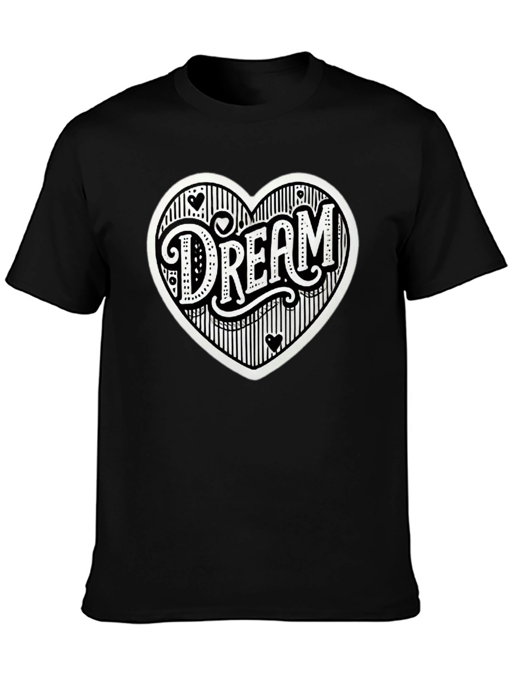 Dream Heart Graphic Tee - Casual Black T-Shirt