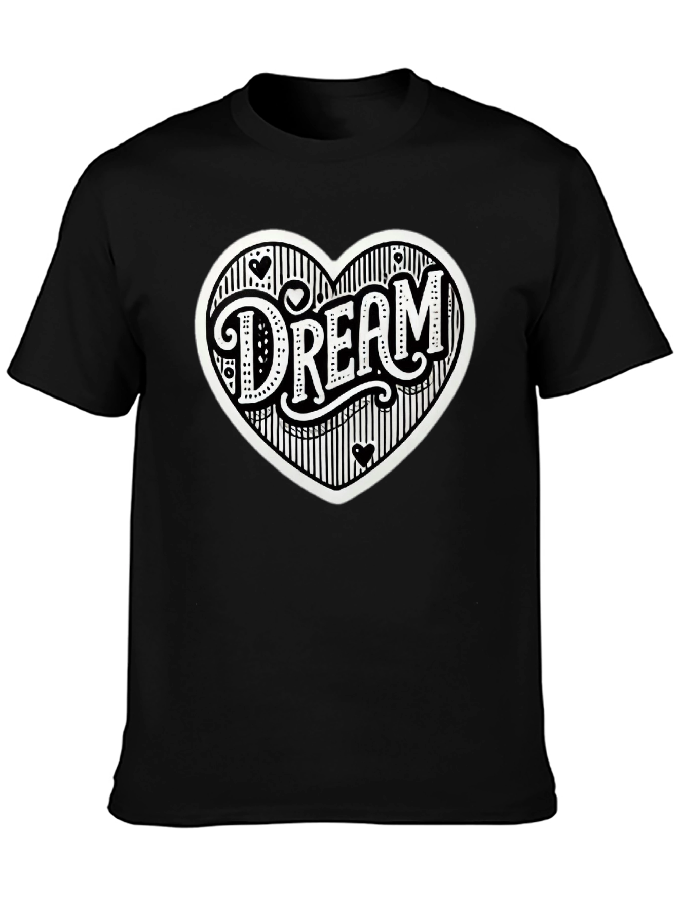 Dream Heart Graphic Tee - Casual Black T-Shirt