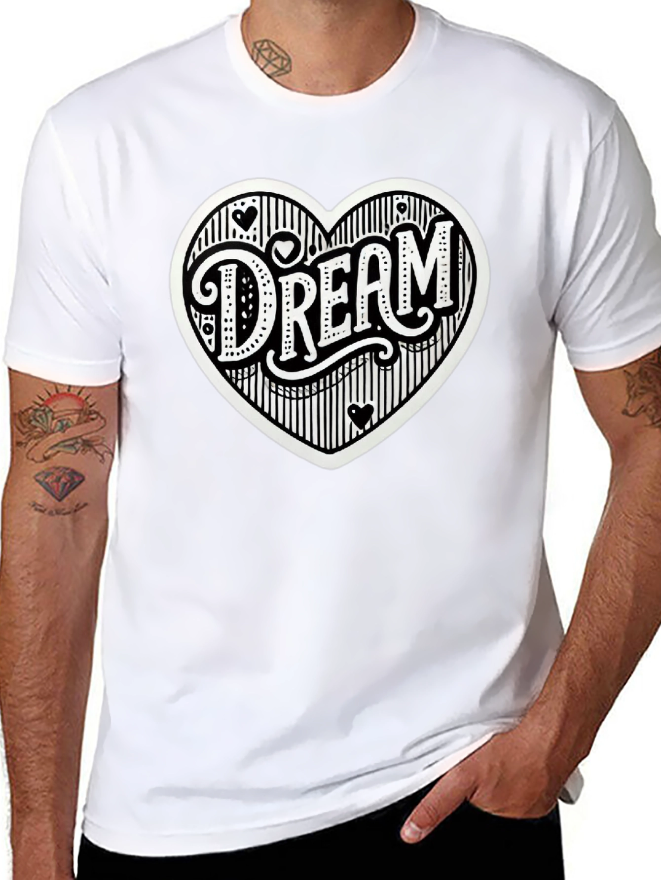 Dream Heart Graphic Tee - Casual Black T-Shirt