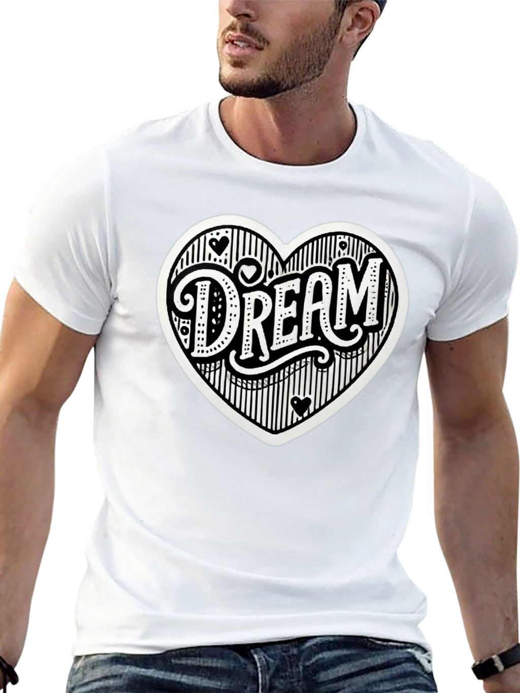 Dream Heart Graphic Tee - Casual Black T-Shirt
