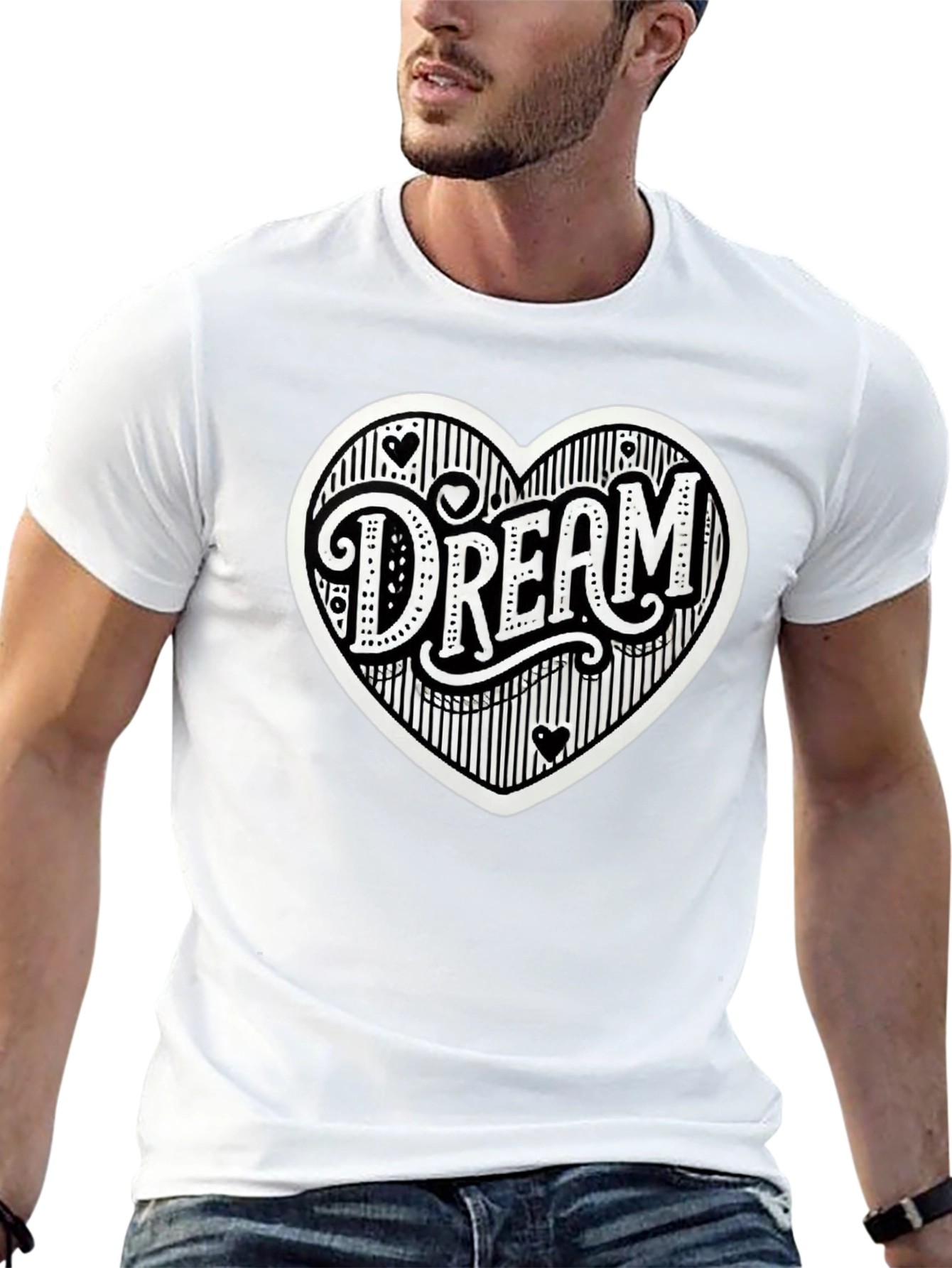 Dream Heart Graphic Tee - Casual Black T-Shirt