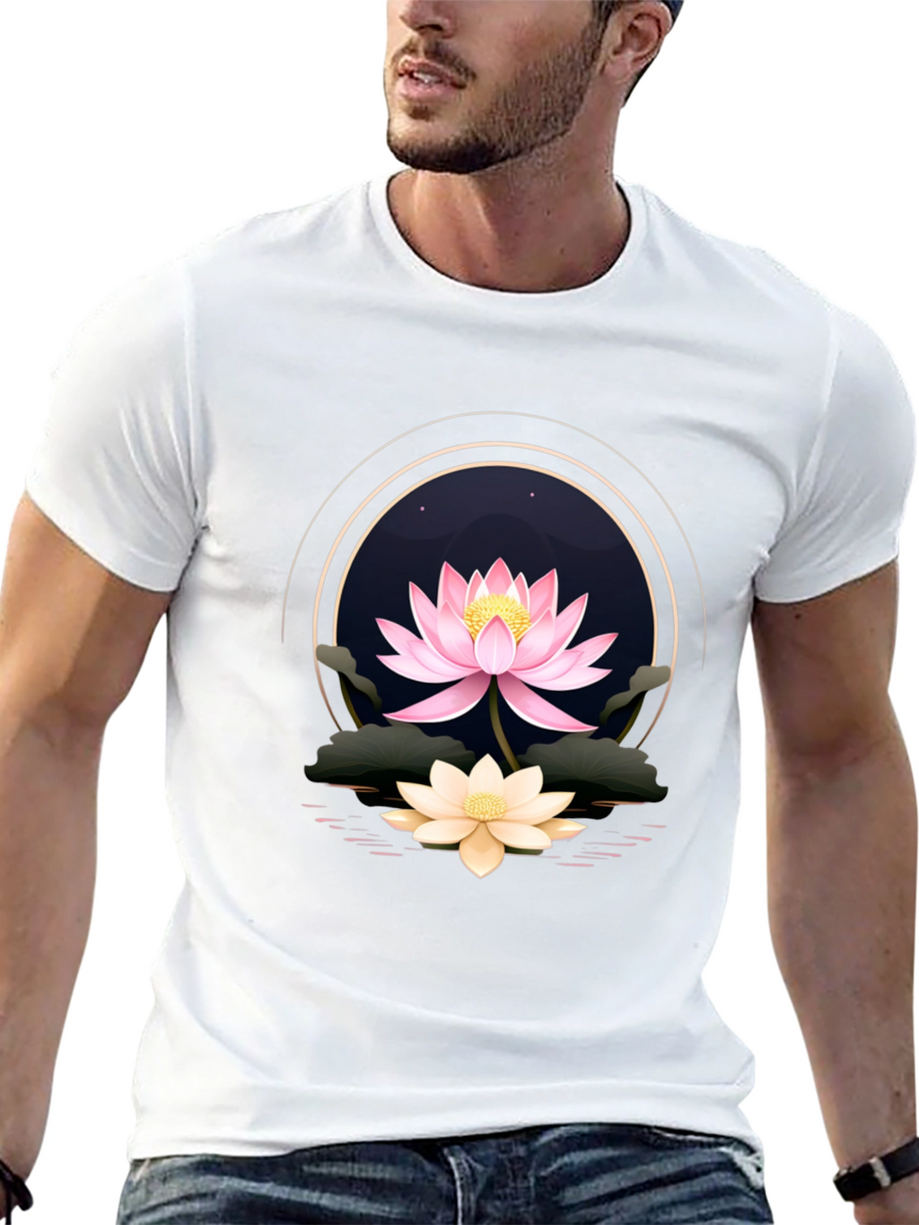 Lotus Flower Graphic Tee - Elegant Floral Design