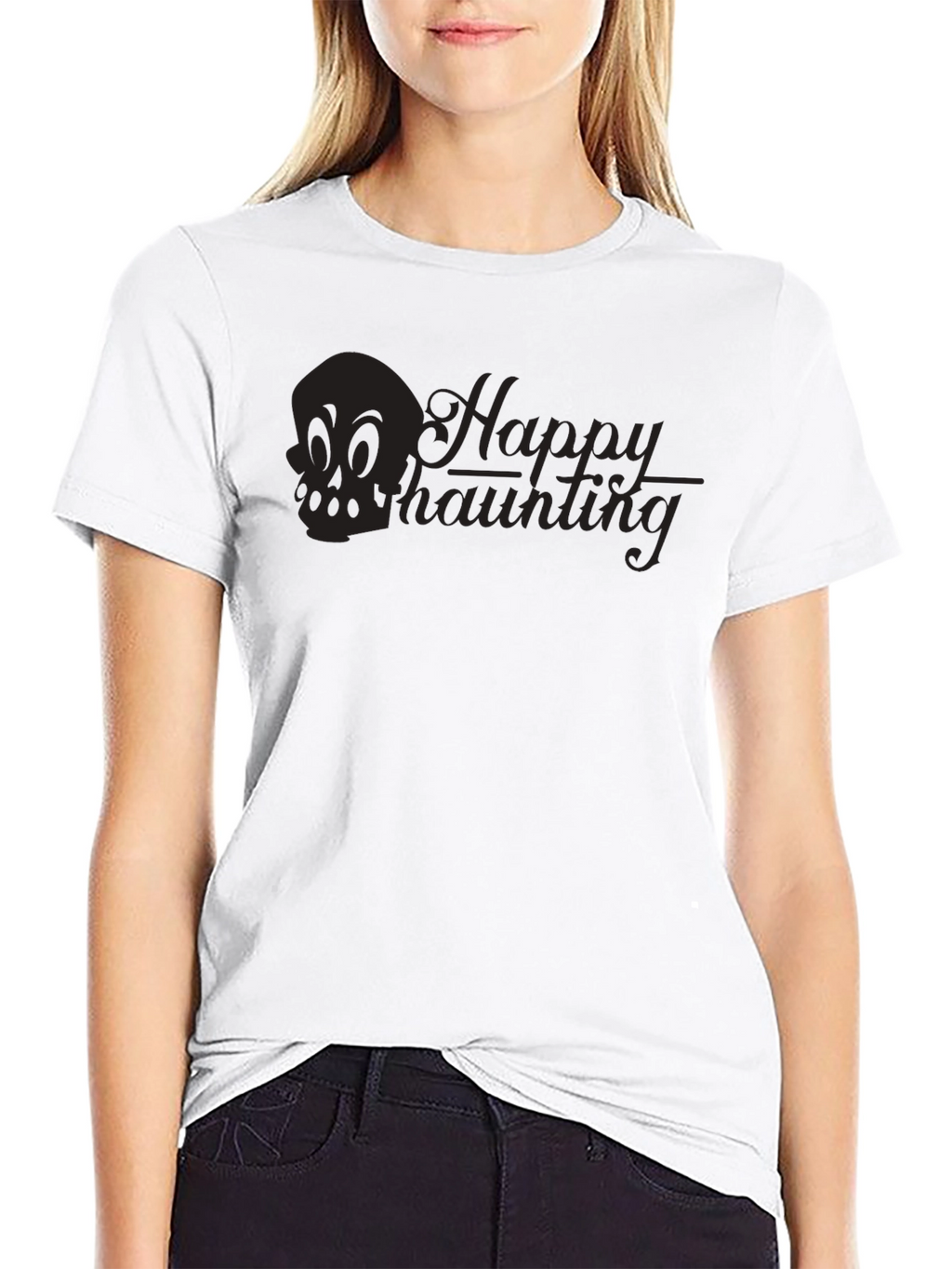 Happy Haunting Graphic T-Shirt - Black