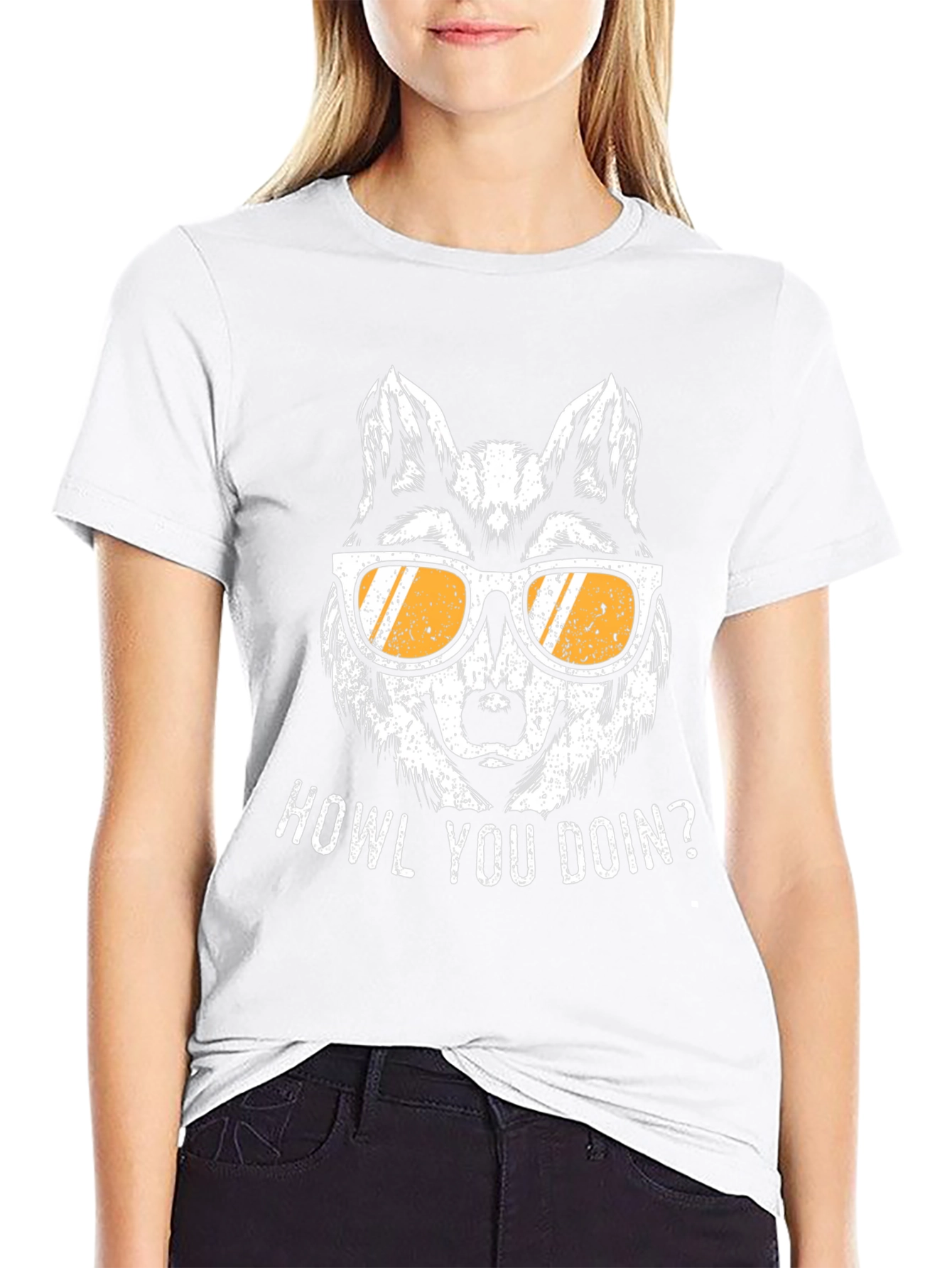 Howl You Doin Wolf Graphic Tee - Black