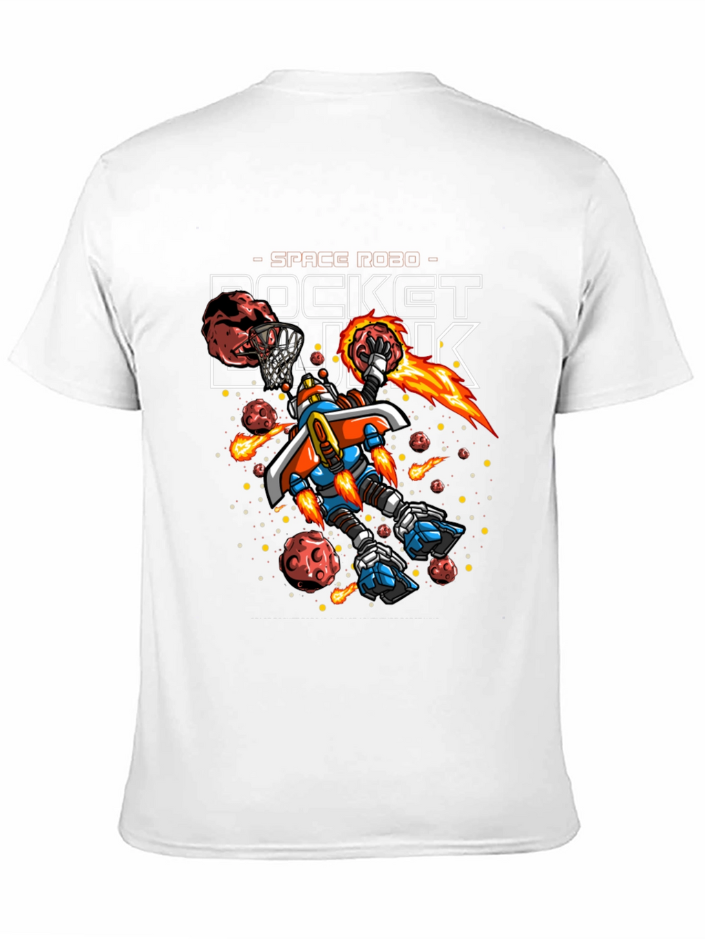 Rocket Dunk Space Robot Black T-Shirt