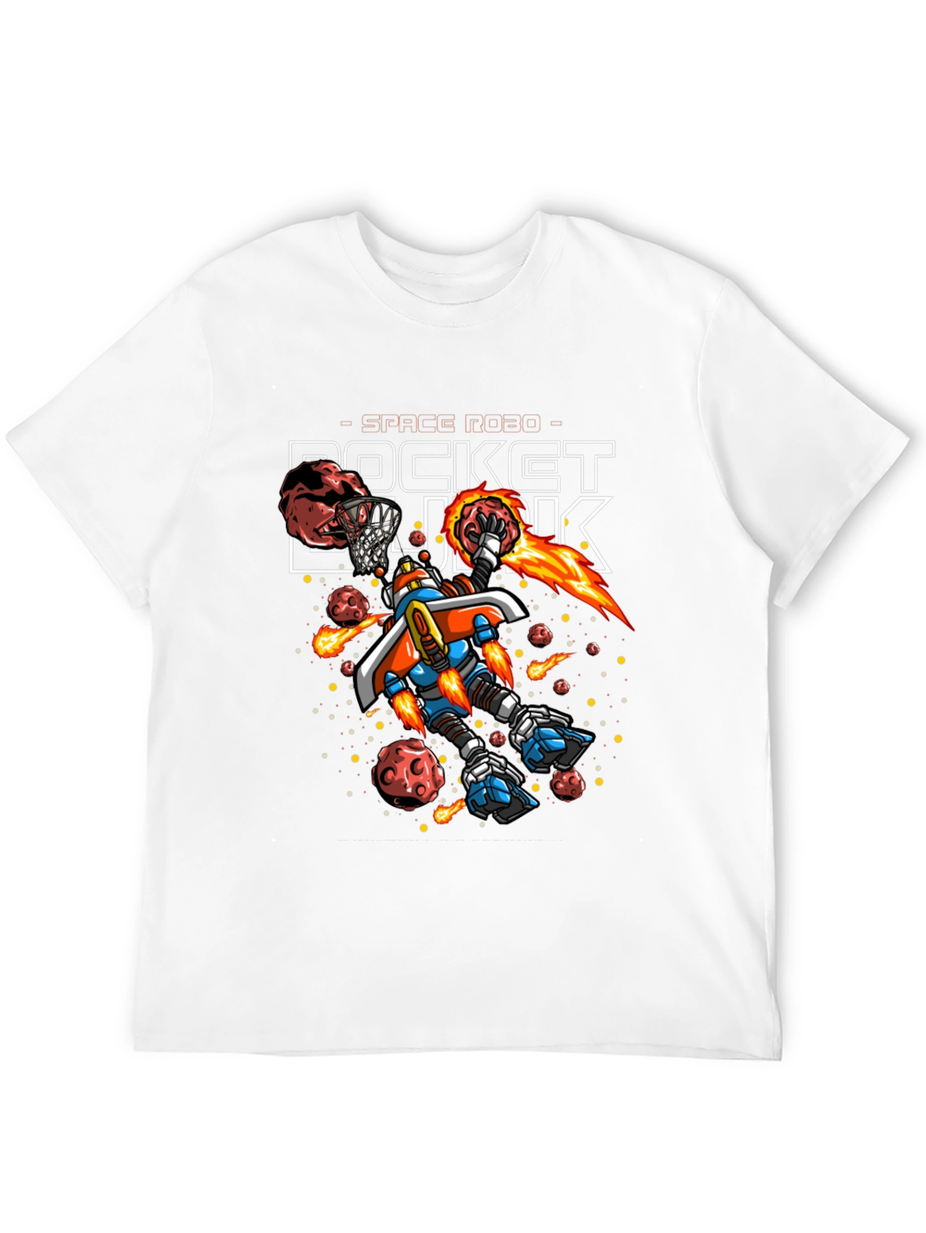 Rocket Dunk Space Robot Black T-Shirt