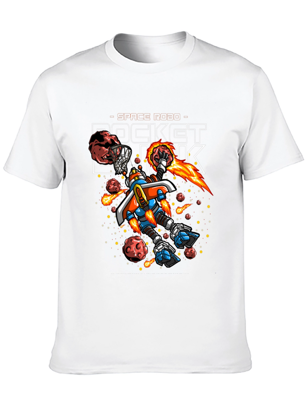 Rocket Dunk Space Robot Black T-Shirt