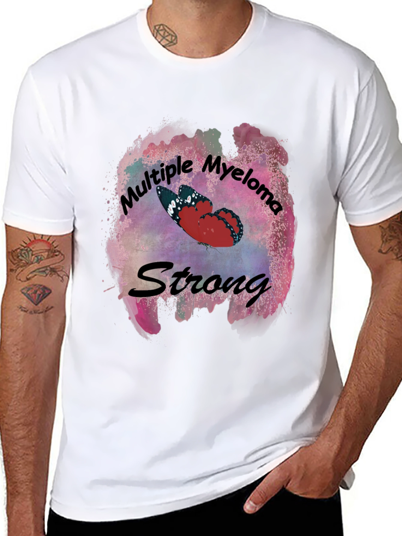 Multiple Myeloma Strong Butterfly T-Shirt