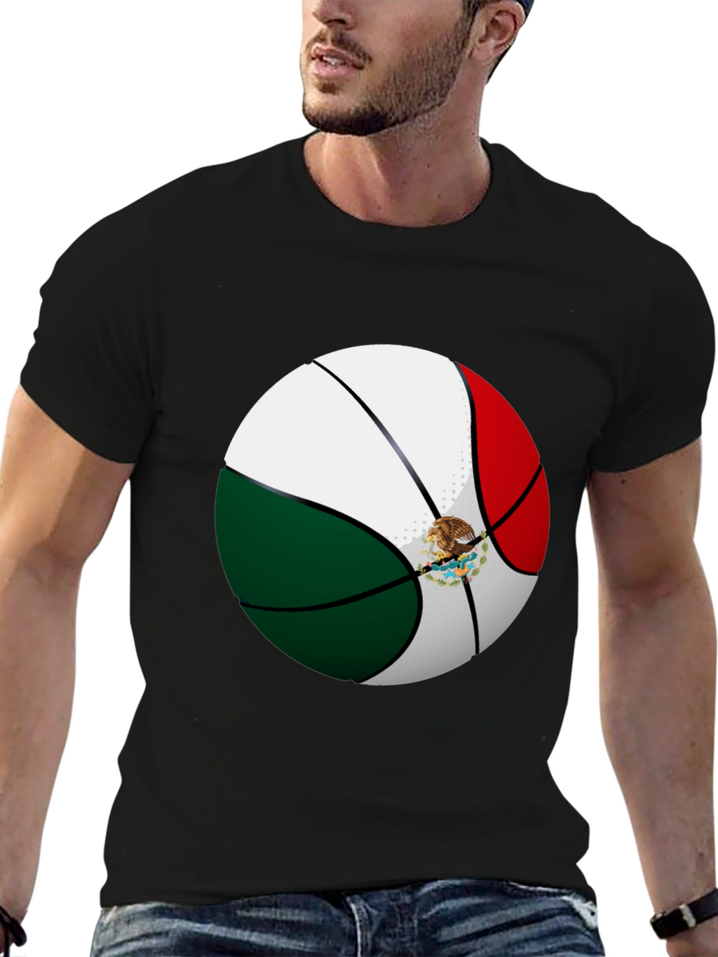 Mexico Flag Basketball Graphic Tee