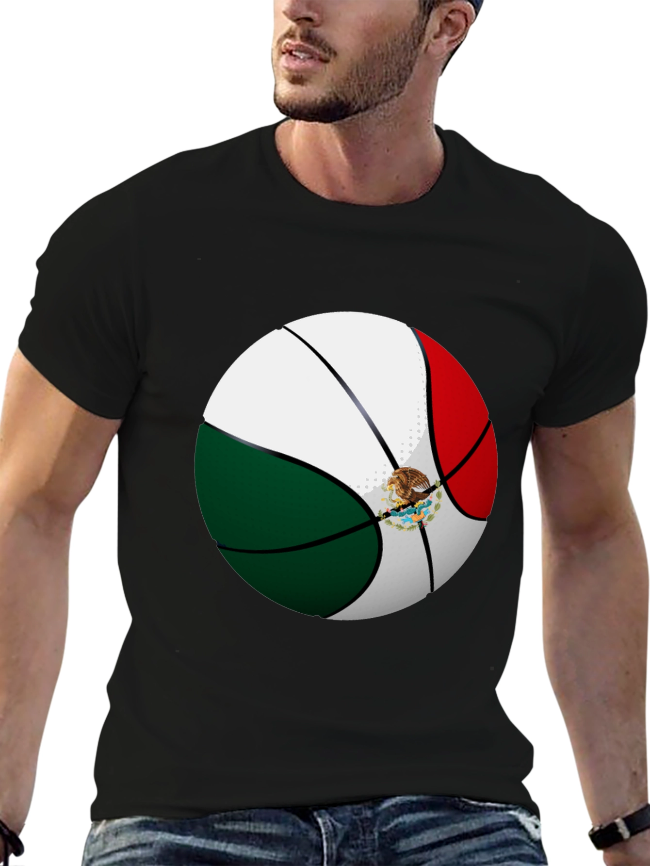 Mexico Flag Basketball Graphic Tee