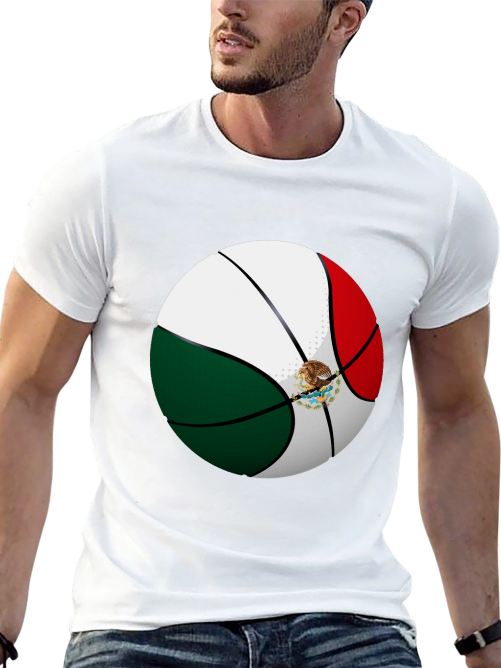 Mexico Flag Basketball Graphic Tee