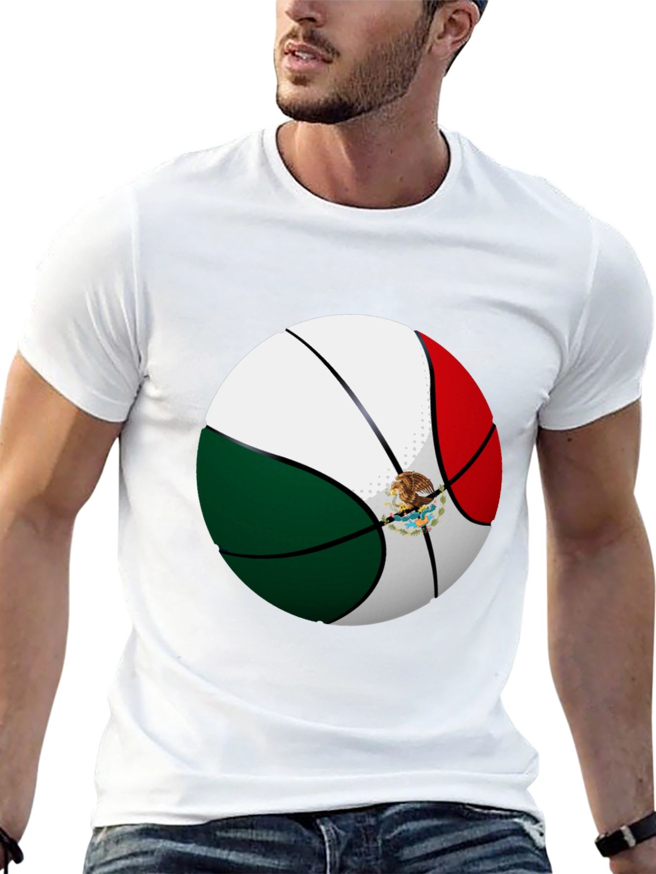 Mexico Flag Basketball Graphic Tee