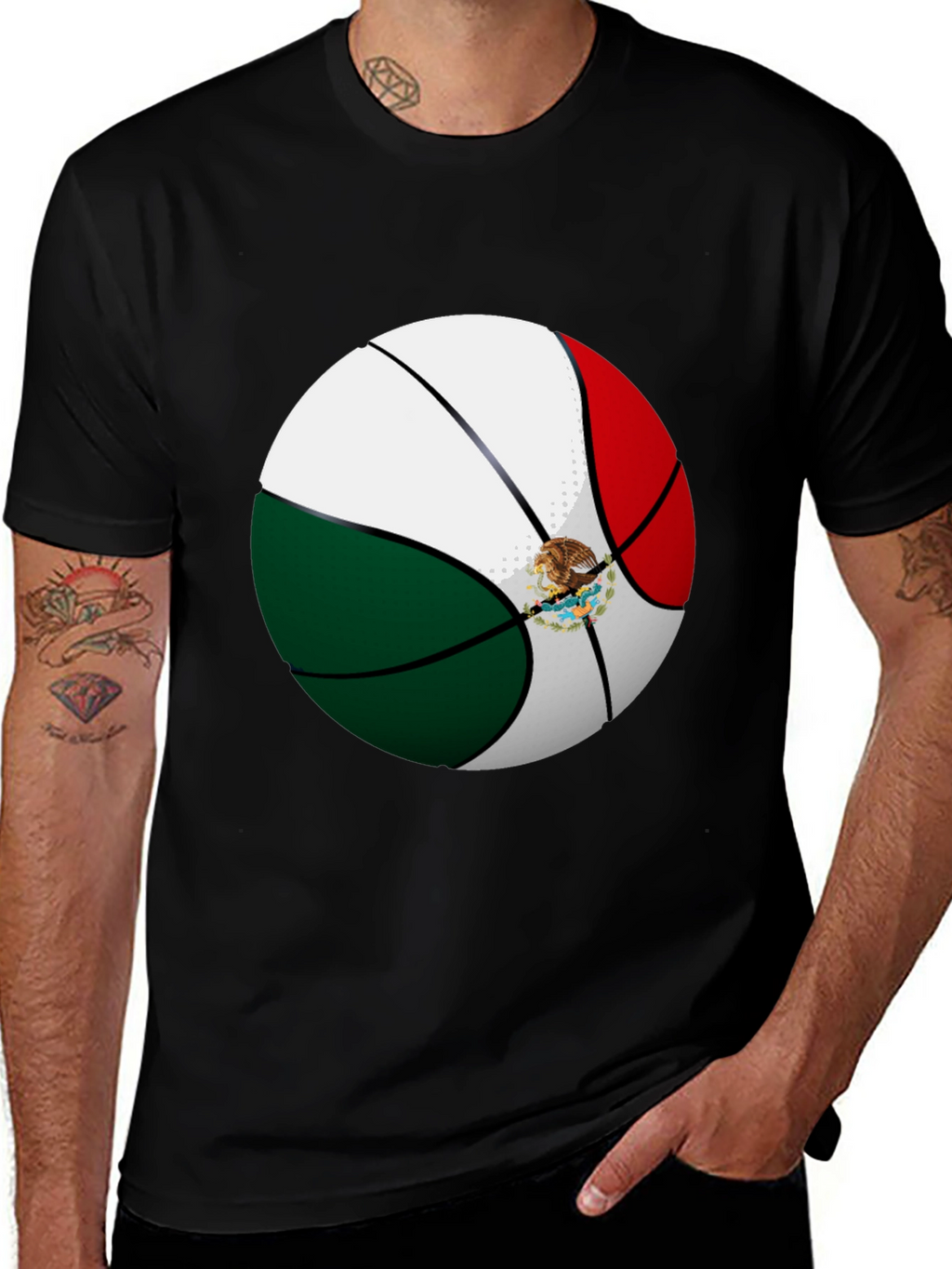 Mexico Flag Basketball Graphic Tee