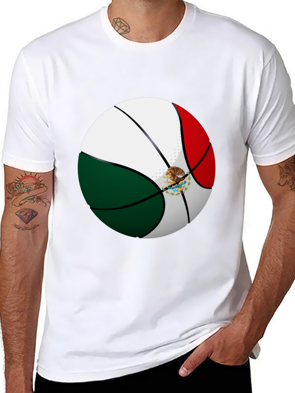 Mexico Flag Basketball Graphic Tee