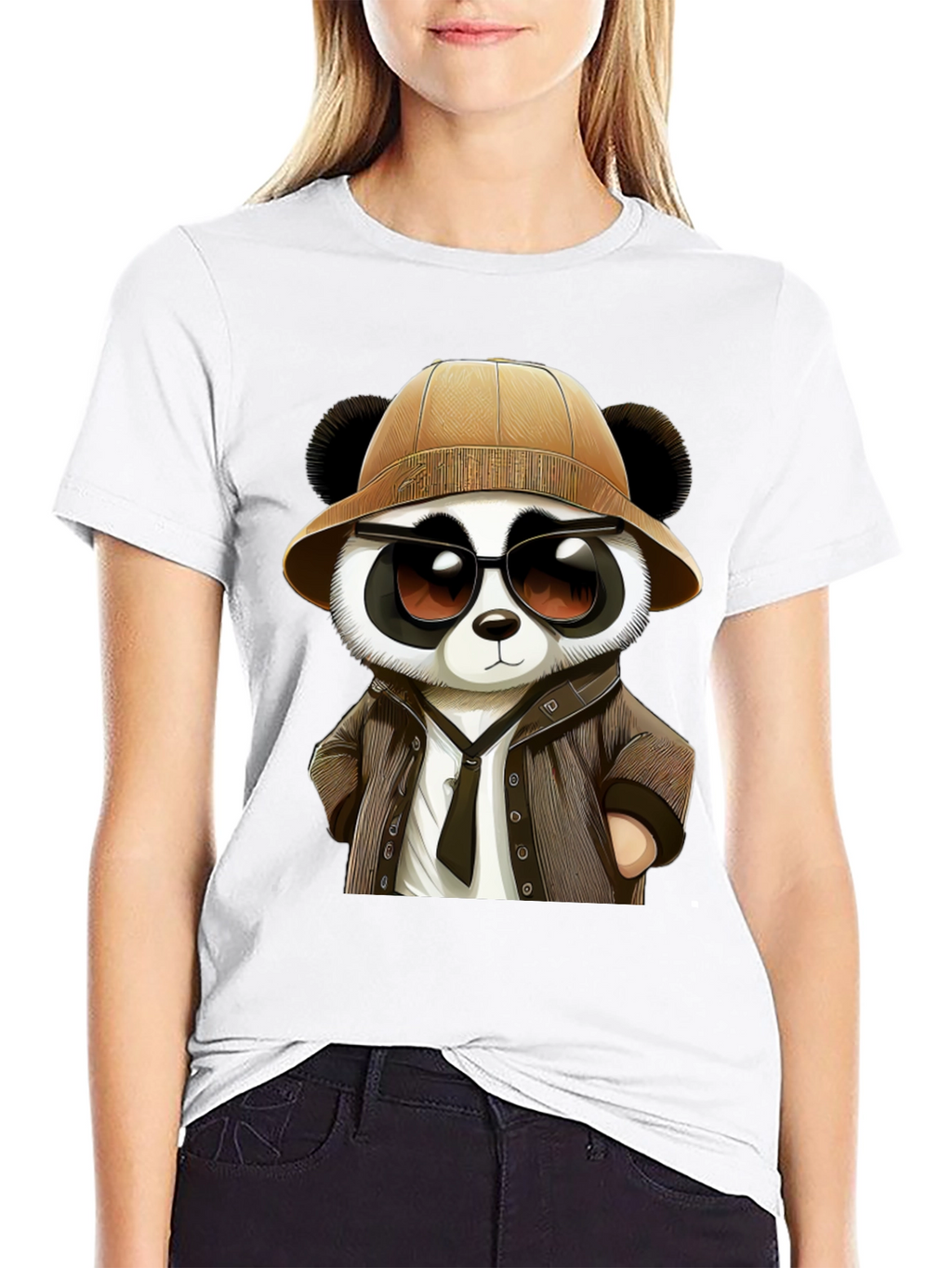 Panda Detective Graphic Tee - Black T-Shirt
