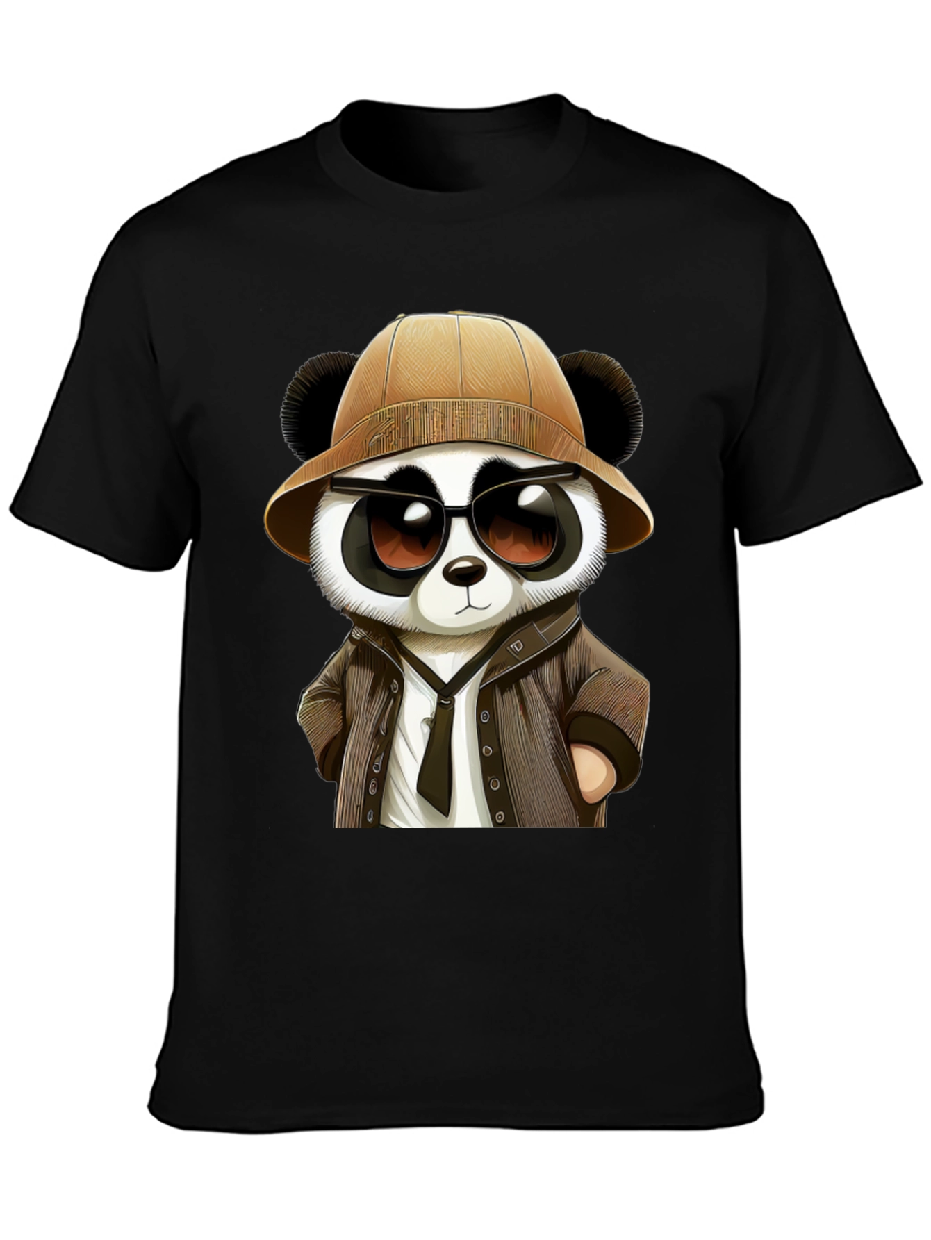 Panda Detective Graphic Tee - Black T-Shirt