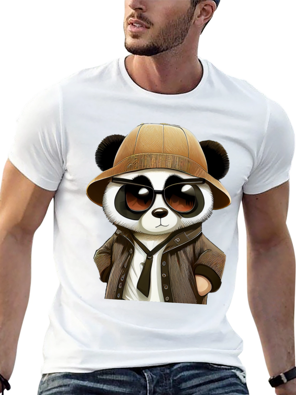 Panda Detective Graphic Tee - Black T-Shirt